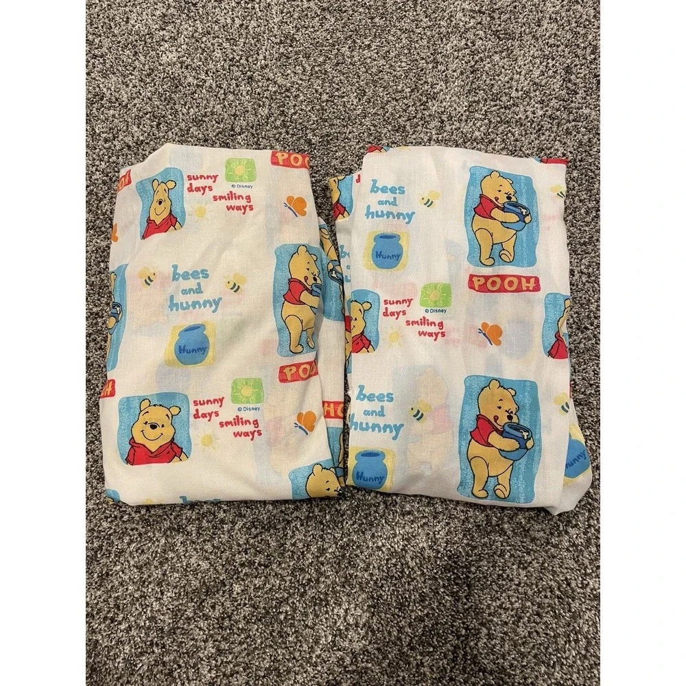 Vintage Winnie the Pooh Crib ToddlerSheet Set 2 Piece Sunny Days Bees And Honey